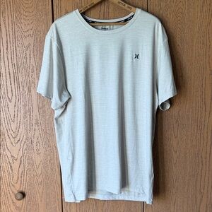 Hurley T-shirt Khaki Tan Short Sleeve Logo Shirt Size XL